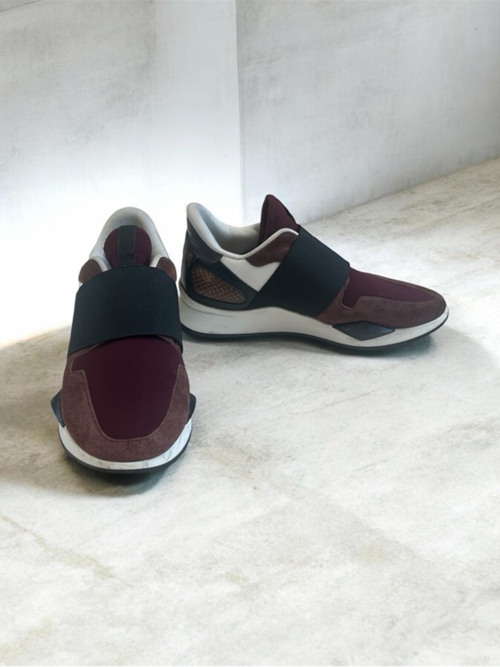 Givenchy Burgundy and Black Slip-On Sneakers Sz 38